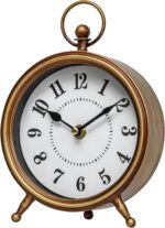 Small Gold Desk and Shelf Desk Clock,Classic Small Desk Clock on Sta... - Image 3