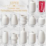 White Ceramic Vase Set of 10, Small Ceramic Flower Vases Bulk Bud Vase... - Image 4
