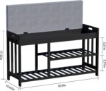 3-Tier Bamboo Shoe Rack Bench, Shoe Storage Organizer Bench, Entryway ... - Image 3