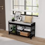 3-Tier Bamboo Shoe Rack Bench, Shoe Storage Organizer Bench, Entryway ... - Image 5