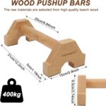 Calisthenics Wooden Parallettes Bars, Wooden Push Up Bars Calisthenics Equ... - Image 3