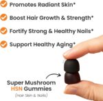 Auri Tremendous Mushroom HSN Gummies - Hair Pores and skin and Nails Gummies Perform... - Image 6