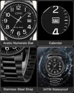 CIVO Watches for Males Analog Quartz: Waterproof Watch with Numeral Dial... - Image 3