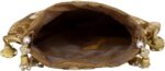 Potli Bag for Ladies Ethnic Gold, Pearl Deal with Floral Accents, Drawstri... - Image 7