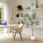 Synthetic Olive Tree, 5FT Tall Fake Olive Tree with White Tall Plante... - Image 5