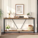 HOOBRO 70.9" Additional Lengthy Couch Console Desk with Charging Station, 2-Ti... - Image 3