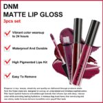 evpct 3Pcs Darkish Pink Purple Plum Matte Liquid Lipstick Units for Ladies M... - Image 3