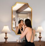Kelly Miller 24"x36" Gold Mirror for Wall, Gold Scalloped Mirror Vanit... - Image 4