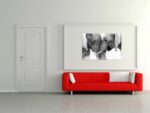 DZL Artwork D73069 Black and White Elephants Entwine Wall Artwork Canvas Paint... - Image 3
