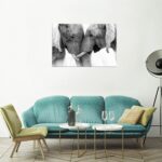DZL Artwork D73069 Black and White Elephants Entwine Wall Artwork Canvas Paint... - Image 5