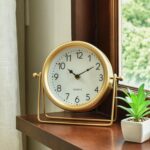 Classic Golden Desk Clock - Elegant Battery Operated Workplace, Residing R... - Image 3