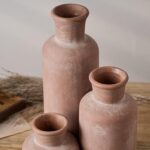 LUKA Ceramic Rustic Farmhouse Vase,Terracotta Vases for Decor,Vase Set... - Image 5