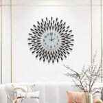 28.0 INCH Wall Clock for Dwelling Room Decor,Non-Ticking Quiet Steel Pet... - Image 3