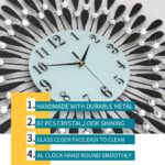 28.0 INCH Wall Clock for Dwelling Room Decor,Non-Ticking Quiet Steel Pet... - Image 4