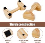 Wood Push-up Bars, 1 Pair Non-slip Base Pushup Handles Stand, House W... - Image 3