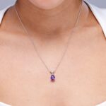 Angara Pure Amethyst Solitaire Pendant for Girls | V-Bale Pear-Shap... - Image 4