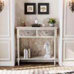 COSIEST Console Desk with 2 Drawers, MDF Slim Entryway Desk with S... - Image 4
