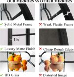 Black Arched Window Mirror, Farmhouse Ornamental Wall Mirrors for Livi... - Image 4