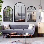 Black Arched Window Mirror, Farmhouse Ornamental Wall Mirrors for Livi... - Image 5