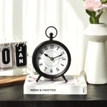 Classic Black Desk Clock on Stand, Ornamental Desk and Shelf Clock，De... - Image 3