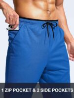 Pudolla Males's Light-weight Mesh Sweatpants Unfastened Match Open Backside Athlet... - Image 5