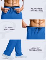 Pudolla Males's Light-weight Mesh Sweatpants Unfastened Match Open Backside Athlet... - Image 6