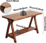 Rustic Strong Wooden Entryway Bench, Farmhouse Bench for Entryway, Small ... - Image 3