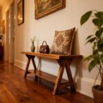 Rustic Strong Wooden Entryway Bench, Farmhouse Bench for Entryway, Small ... - Image 5