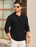 COOFANDY Mens Lengthy Sleeve Polo Knit Polo Sweater Collared Pullover Cas... - Image 3