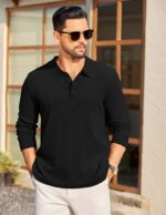 COOFANDY Mens Lengthy Sleeve Polo Knit Polo Sweater Collared Pullover Cas... - Image 4