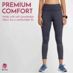 RIYU Excessive Waisted Leggings for Ladies with Pockets | Exercise and Yoga L... - Image 4