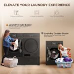 28" Washer and Dryer Pedestals with Drawer- Laundry Pedestal Stand for... - Image 3