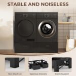 28" Washer and Dryer Pedestals with Drawer- Laundry Pedestal Stand for... - Image 5