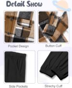 MIGU Boys Garments Style Lengthy Sleeve Sweatsuit Hooded Flannel Plaid B... - Image 5