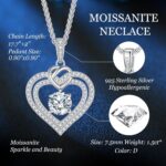 OOBEE Moissanite Coronary heart Necklaces for Girls, 1- 4 Carat Moissanite 925 ... - Image 5