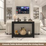 Small Farmhouse Wooden Entryway Desk Slim Console Desk with Storage ... - Image 5