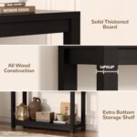 Small Farmhouse Wooden Entryway Desk Slim Console Desk with Storage ... - Image 6