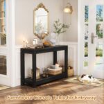 Small Farmhouse Wooden Entryway Desk Slim Console Desk with Storage ... - Image 8