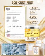 3% Retinol Cream Face Moisturizer, Anti Ageing Neck Firming Cream with ... - Image 3