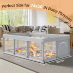 Child Play Mat, 74" × 50“ PlayMat for Playpen, Child Playmat for Ground, ... - Image 4