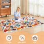 Child Play Mat, 74" × 50“ PlayMat for Playpen, Child Playmat for Ground, ... - Image 7