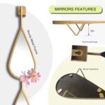 Wall Mirror Ornamental Mirrors Mounted Decor Tear Drop Form Gold for ... - Image 4