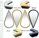Wall Mirror Ornamental Mirrors Mounted Decor Tear Drop Form Gold for ... - Image 5