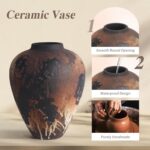 Rustic Vase for Flowers, 8.9'' Brown Farmhouse Ceramic Vases for House ... - Image 4