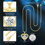 Moissanite Coronary heart Pendant Necklaces for Girls, 925 Sterling Silver Neck... - Image 5
