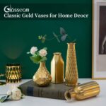Glasseam Gold Vase for Flowers: Small Glass Vases for Dwelling Room Kitc... - Image 4