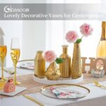 Glasseam Gold Vase for Flowers: Small Glass Vases for Dwelling Room Kitc... - Image 5
