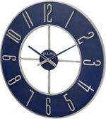 Bulova Blue Metal Oversize Wall Clock |Mannequin C4809, 27" Diameter | Sle... - Image 3