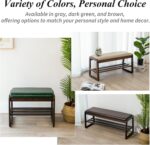 Shoe Bench, Entryway Bench with Leather-based Cushion, Stable Wooden Shoe Rack,... - Image 4