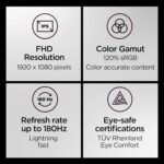 Lenovo Legion R24e - Gaming Monitor - 23.8" Flat FHD - 180 Hz - 1ms Re... - Image 3